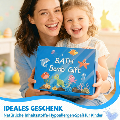 🛁 🐳[12-teiliges Geschenkset mit Badekugeln für Kinder 💙] – 12 Tage lang jeden Tag eine neue Überraschung aus der Unterwasserwelt!  🎁