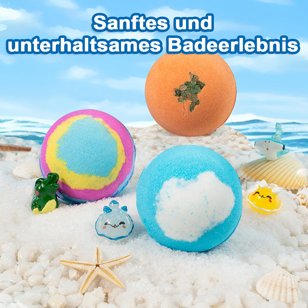 🛁 🐳[12-teiliges Geschenkset mit Badekugeln für Kinder 💙] – 12 Tage lang jeden Tag eine neue Überraschung aus der Unterwasserwelt!  🎁