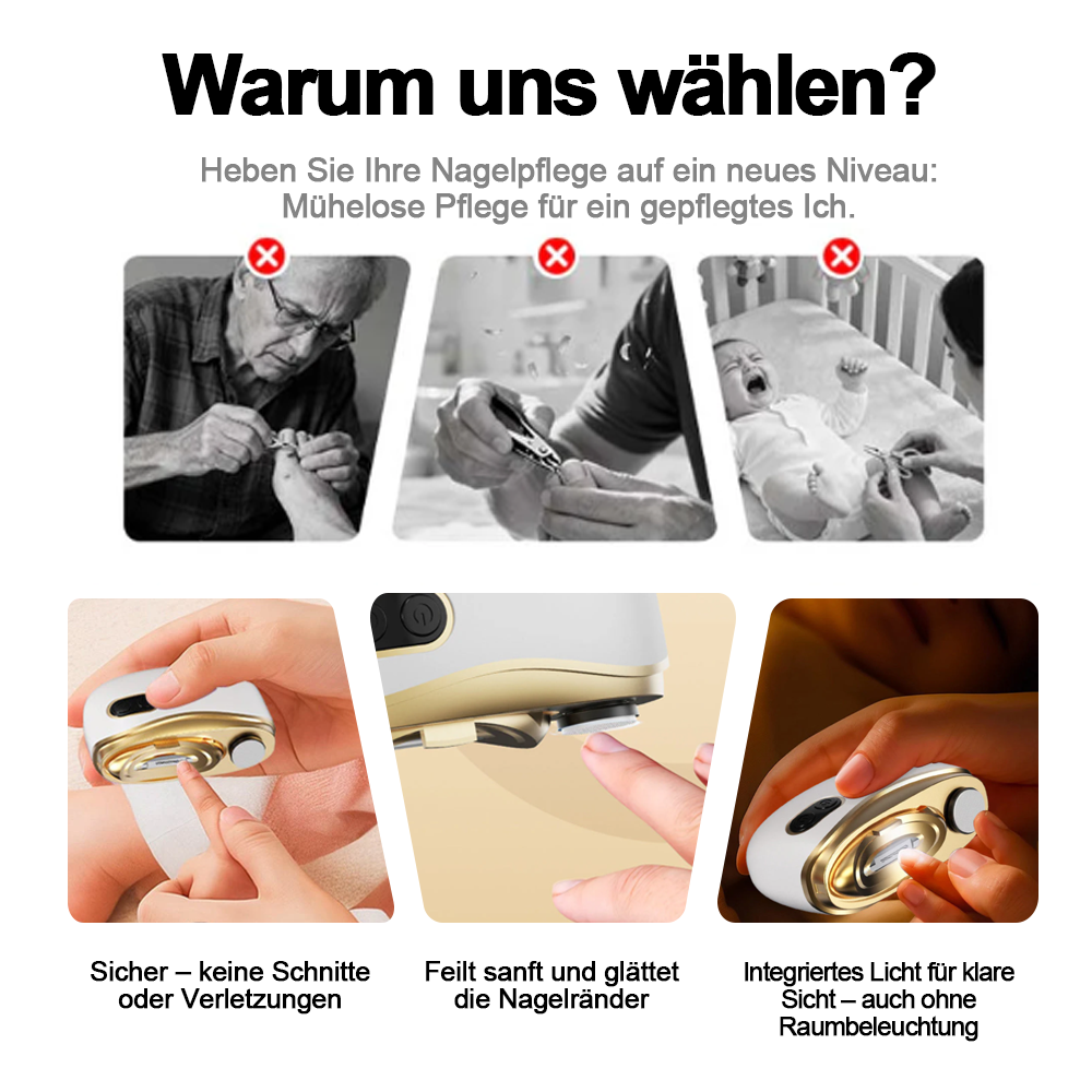 💥LETZTER TAG VERKAUF 50% RABATT💥 2-in-1 Elektrischer Nagelknipser & Polierer 🏆 Universelle automatische Nagelfeile für Erwachsene und Kinder👶-Remifa®