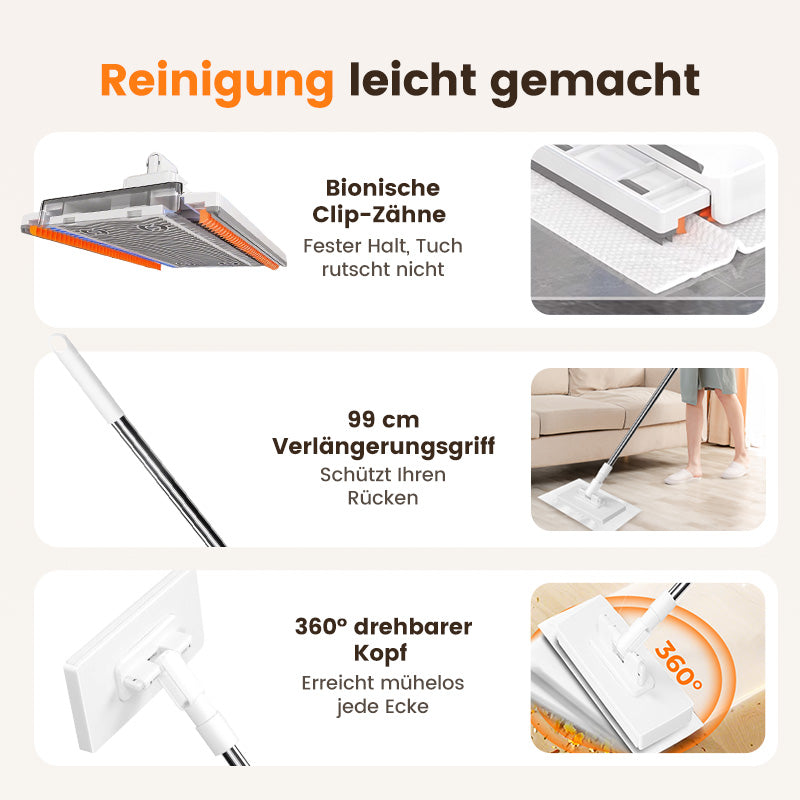 🎁 Kaufe 2, erhalte 1 GRATIS! 🧹✨ Einweg-Staubmopp mit 5 wiederverwendbaren Bezügen – Praktisch und effektiv 💥🌟