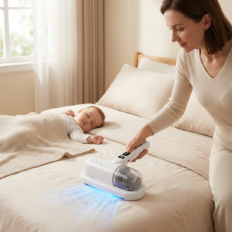 😱🛏️Unsichtbare Milben rauben dir den Schlaf! Normale Staubsauger nutzlos? Klopfen + Saugen + UV in einem!💥🔦-Remifa®